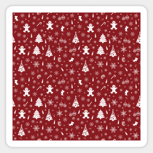 Cheerful Red Christmas Pattern Sticker